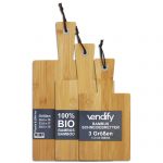 3er Set Premium Schneidebrett Bambus vendify - mit Griff
